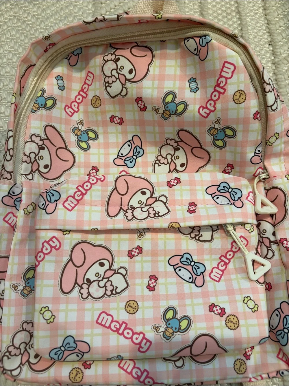 Sanrio My Melody Pink Plaid Kids Backpack